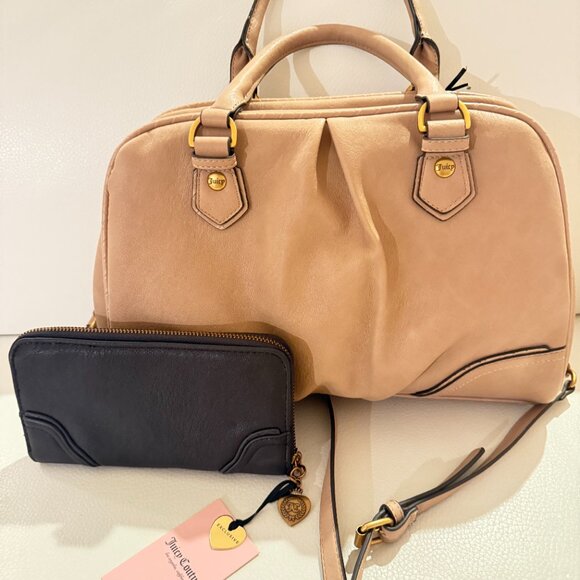 Juicy Couture Juicy Romance Satchel crossbody bag w wallet & bow keyring - Picture 2 of 10